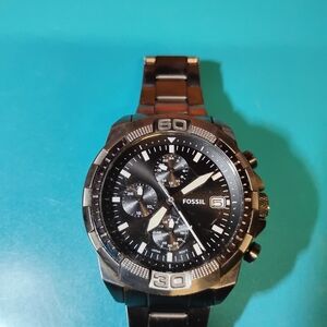 Fossil Black and Silver Men's Watch